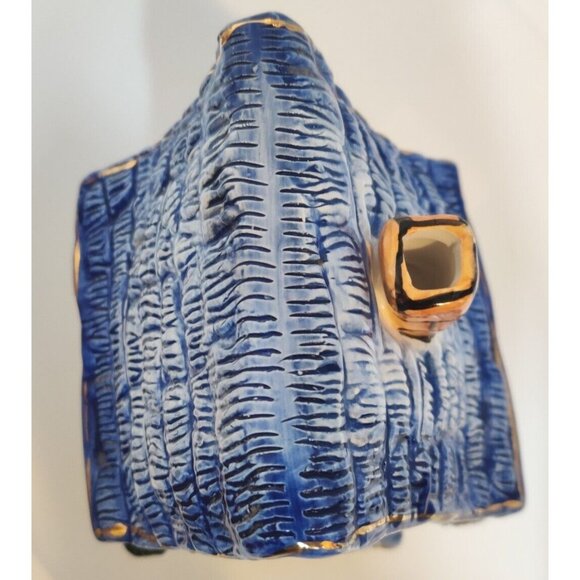 Blue Sky Heather Goldminc Tea light House Cottage Flower Blue Bird Candle Holder - Picture 13 of 16